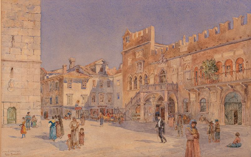 Renaissance architecture in Koper featuring the Praetorian Palace by Rudolf Bernt