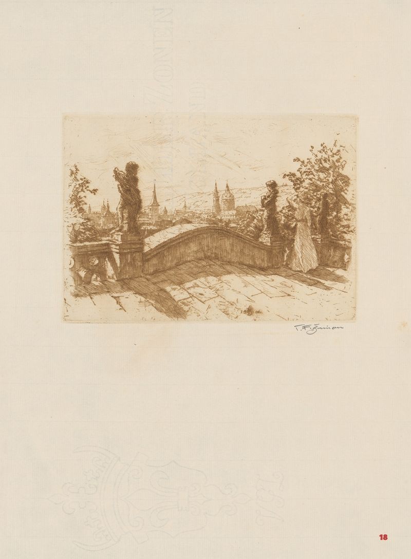 Uma vista do jardim Fürstenberg, pintura a óleo de Tavík František Šimon