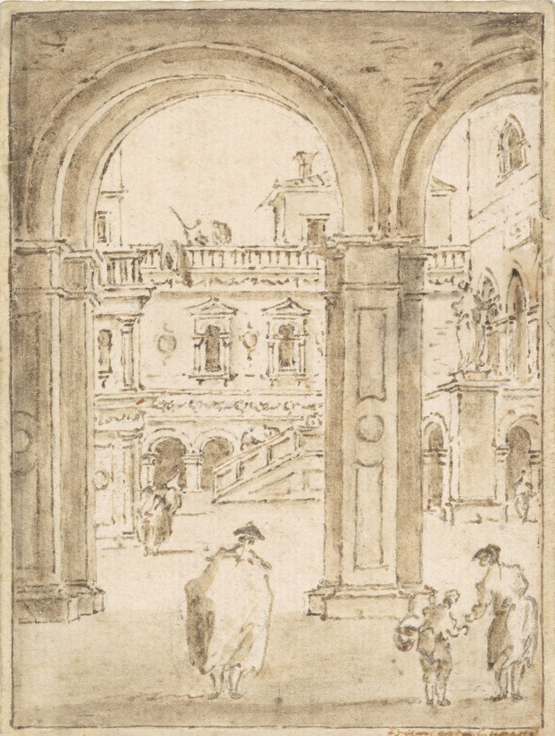 The Courtyard of the Doges’ Palace, oil on canvas by Giacomo Guardi