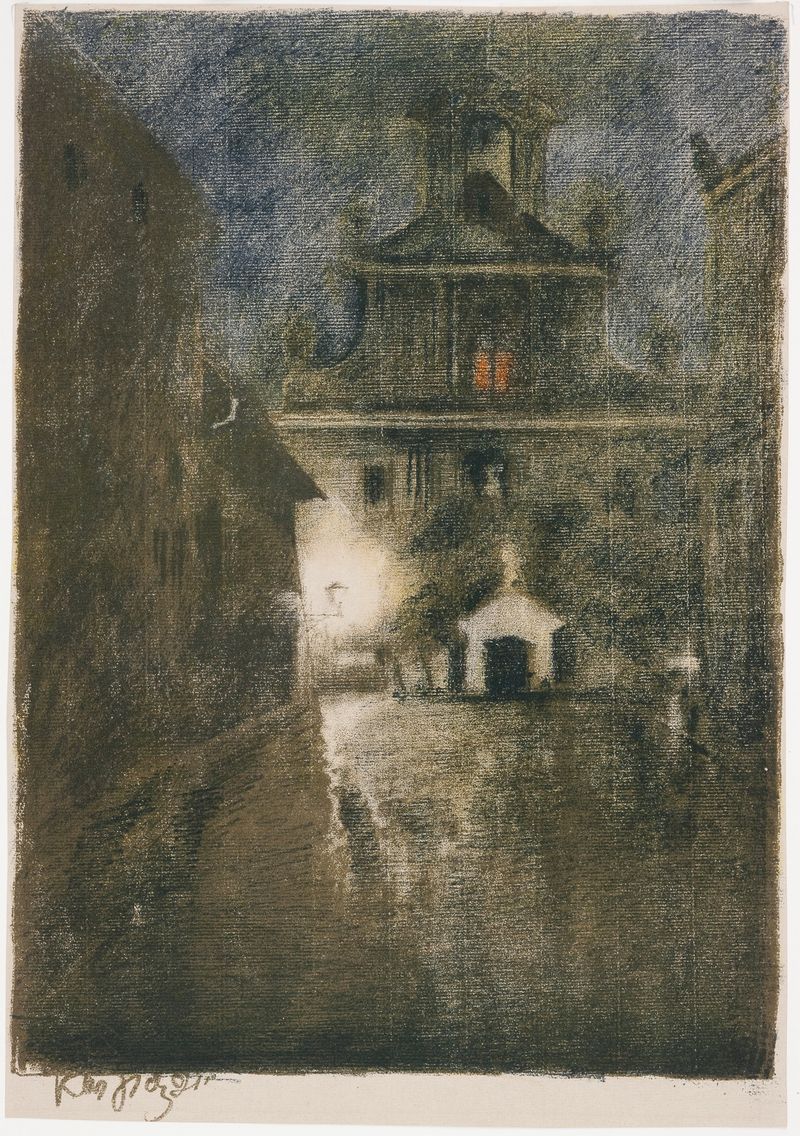 Architecture of Kościół xx. Pijarów by Kazimierz Sichulski, oil painting