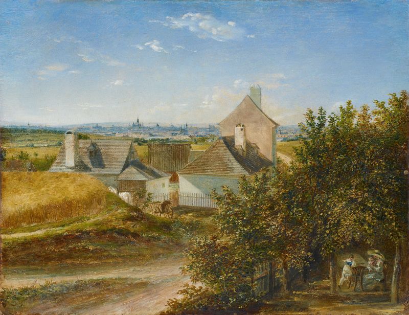 Landscape view of Vienna by Karl Joseph Aloys Agricola, oil painting