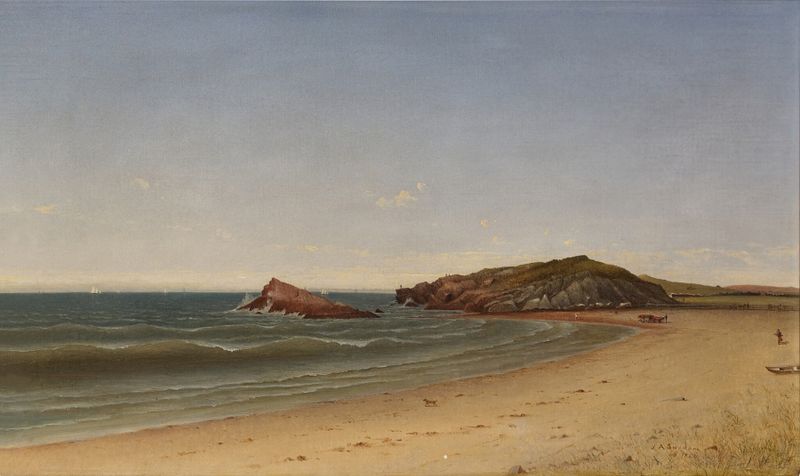 Marine scene with waves and sunlight by James Augustus Suydam, oil painting