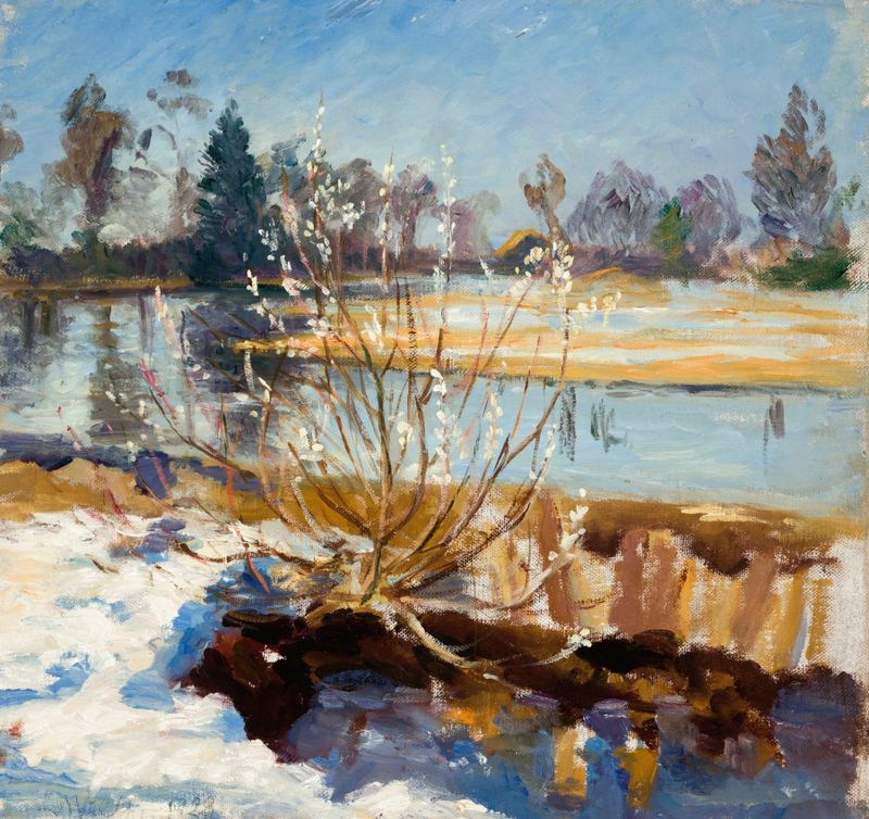 Landscape by Lilly Walther, Expressionism, featuring vibrant greens and emotional depth.