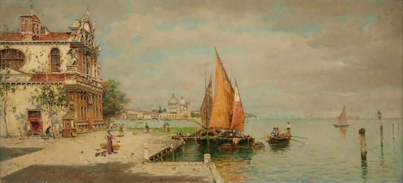 A view of La Giudecca, Venice de Antonio María de Reyna Manescau, pintura a óleo