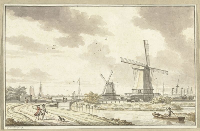 Landscape of Amsterdam in 1776 by Jan Bulthuis, oil on canvas