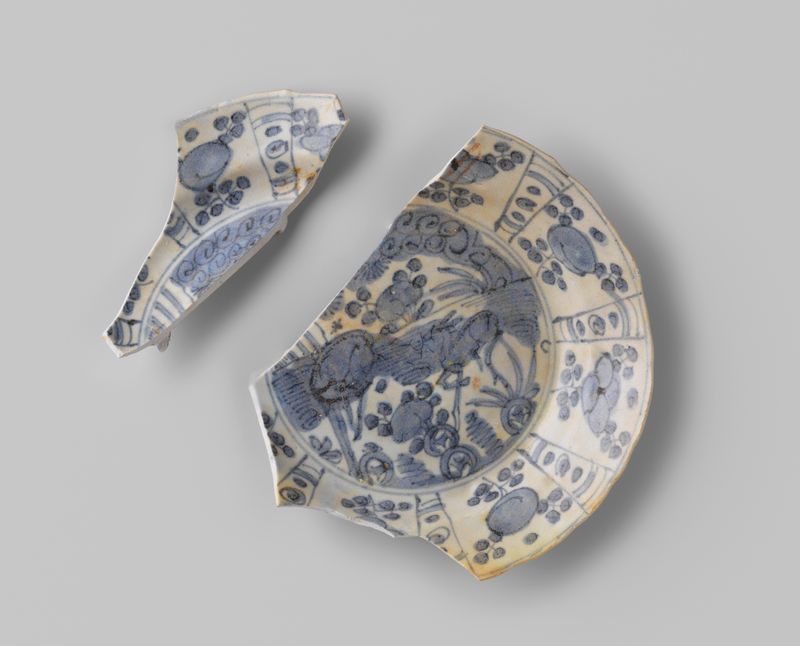 Fragmento de madera de barco con pintura de Unknown Artist