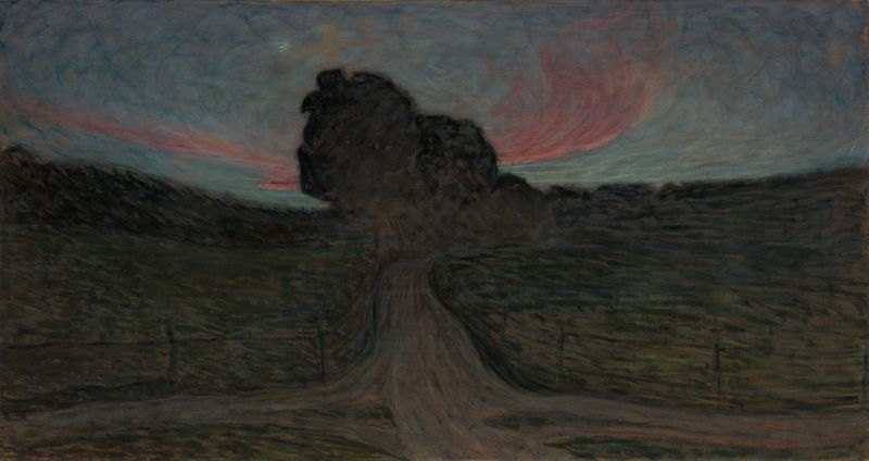 Evening Mood-Lidingö by Eugène Jansson, oil on canvas, depicting tranquil waters and shadows at dusk.