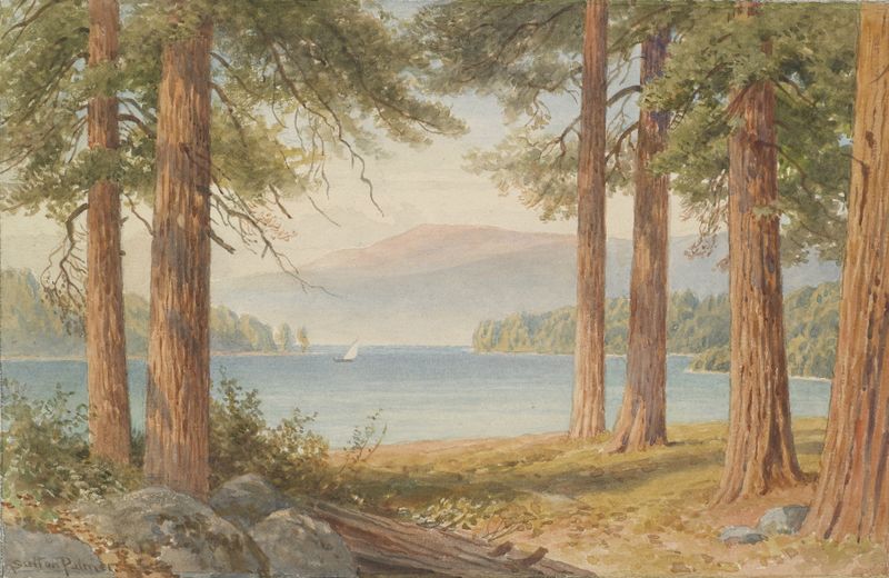 Paisagem impressionista de Harold Sutton Palmer, retratando um caminho na floresta com luz filtrada.