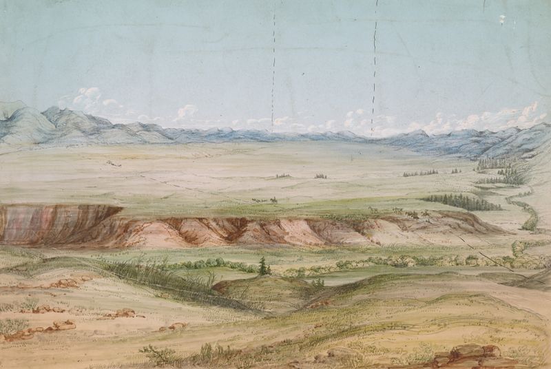 Paisaje de Big Hole Prairie from the North, óleo sobre lienzo de John Mix Stanley