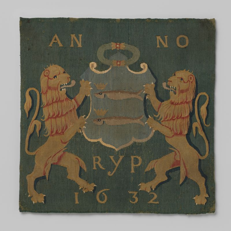 Tapeçaria com o brasão municipal de De Rijp, 1632, artista desconhecido