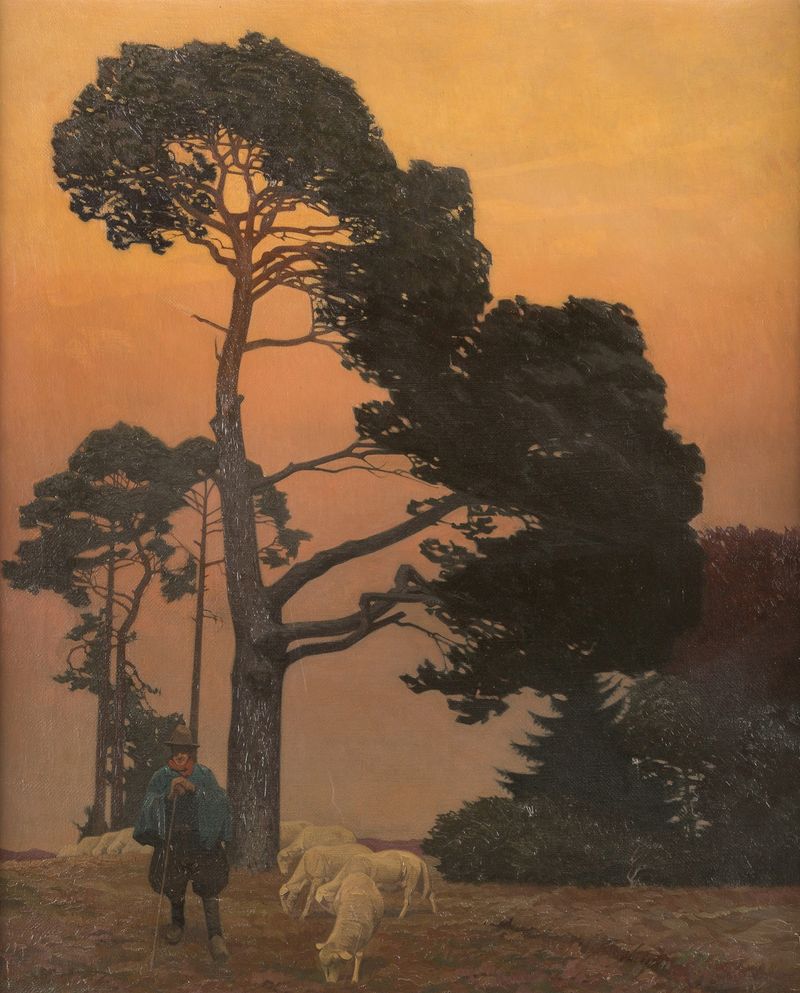 Paisaje de un prado pacífico con suaves matices de Willy Jüttner, medio desconocido.