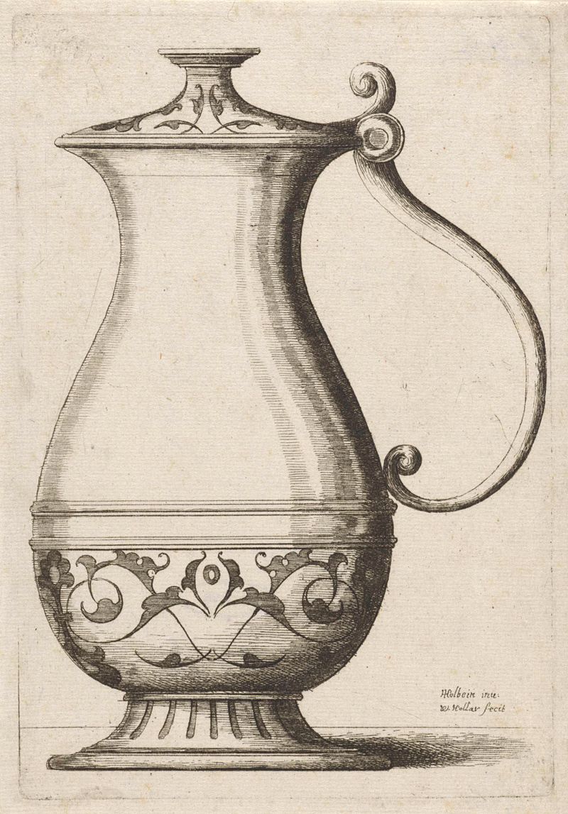 Jarra ornamental con tapa, grabado de Wenceslaus Hollar