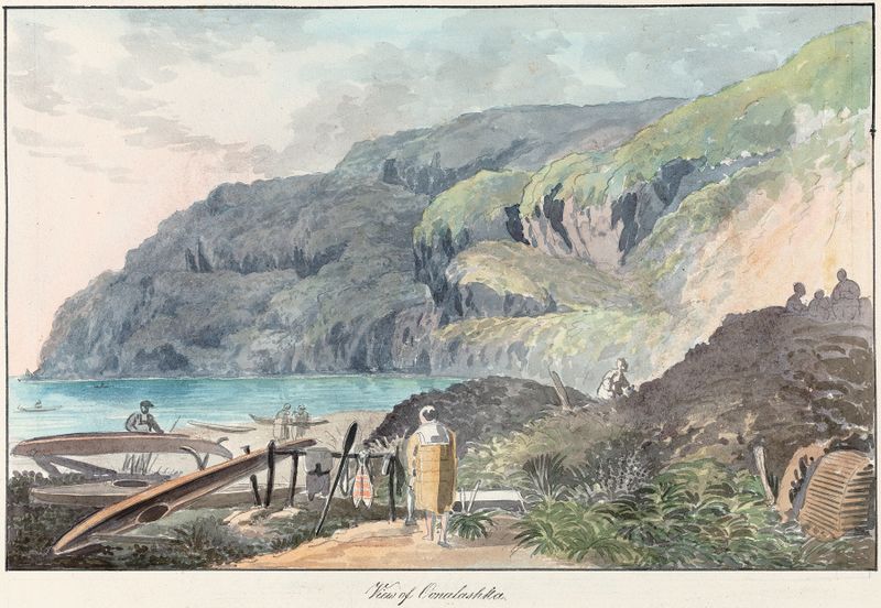 Paisaje con un lago y cielo de Charles Hamilton Smith, pintura al óleo.