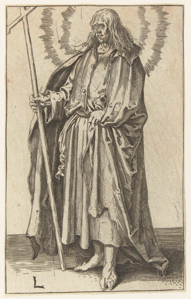 Gravura de De apostel Philippus por Unknown Artist, retratando uma figura serena.