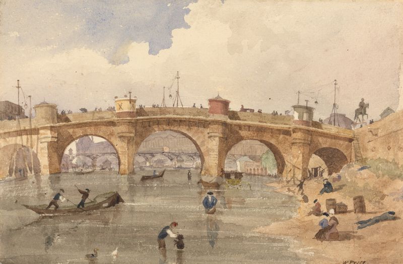 The Pont Neuf by William Henry Lake Price, impressionism, architecture