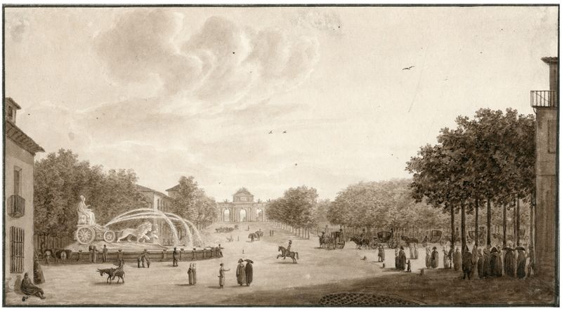 De Porte d’Alcala te Madrid by Otto Howen, romanticism, architecture