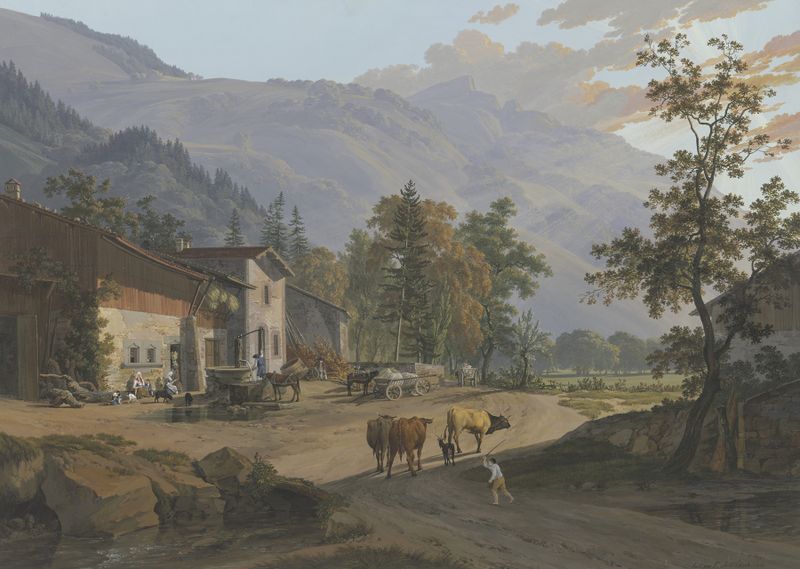 Vue du Brezon by Jean-Antoine Linck, landscape, oil painting