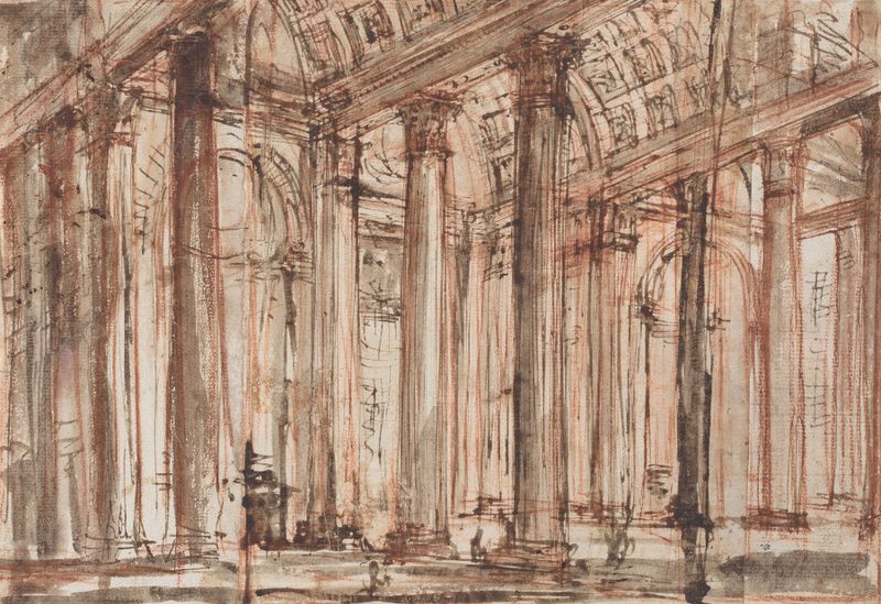 O Pórtico do Panteão, gravura de Giovanni Battista Piranesi