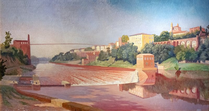 Paisaje en Panorama de Rabastens, óleo sobre lienzo de Paul Prouho