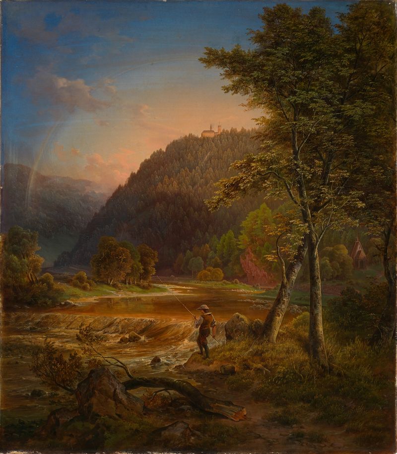 Landscape featuring Schloss Neu-Eberstein by Daniel Fohr, Romanticism, high-resolution download