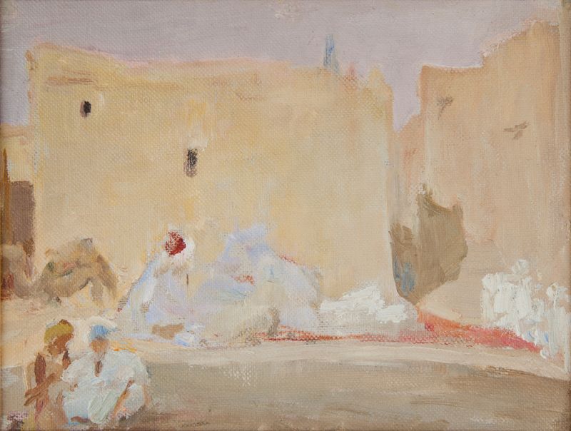 Sahara (Buildings) de Jan Ciągliński, surrealismo, retratando estruturas em uma paisagem desértica