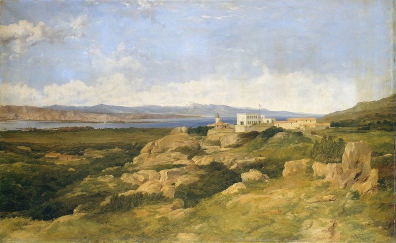 Residencia de Garibaldi en Caprera, óleo sobre lienzo de Frederick Richard Lee
