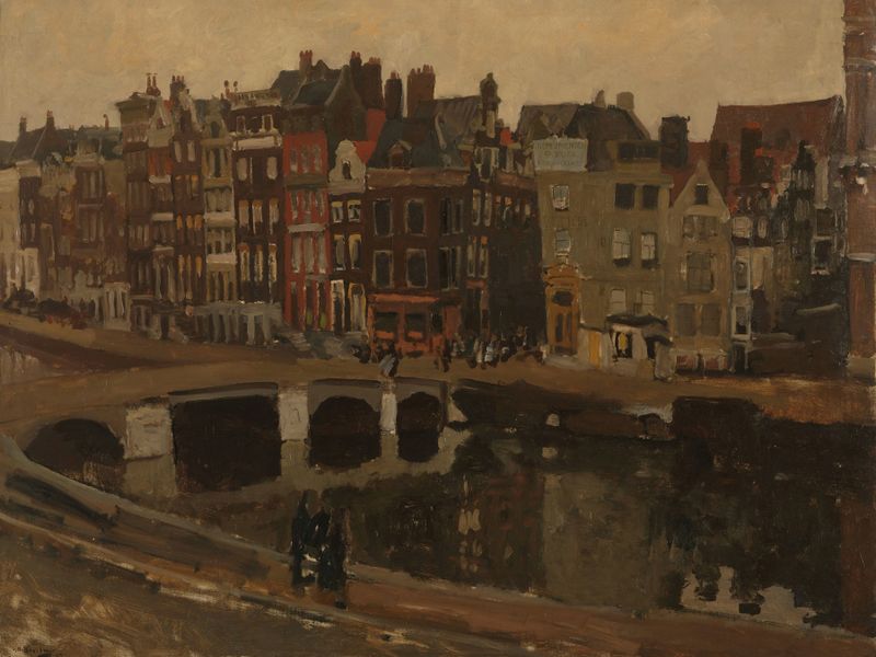 The Rokin, Amsterdam by George Hendrik Breitner, impressionist oil painting