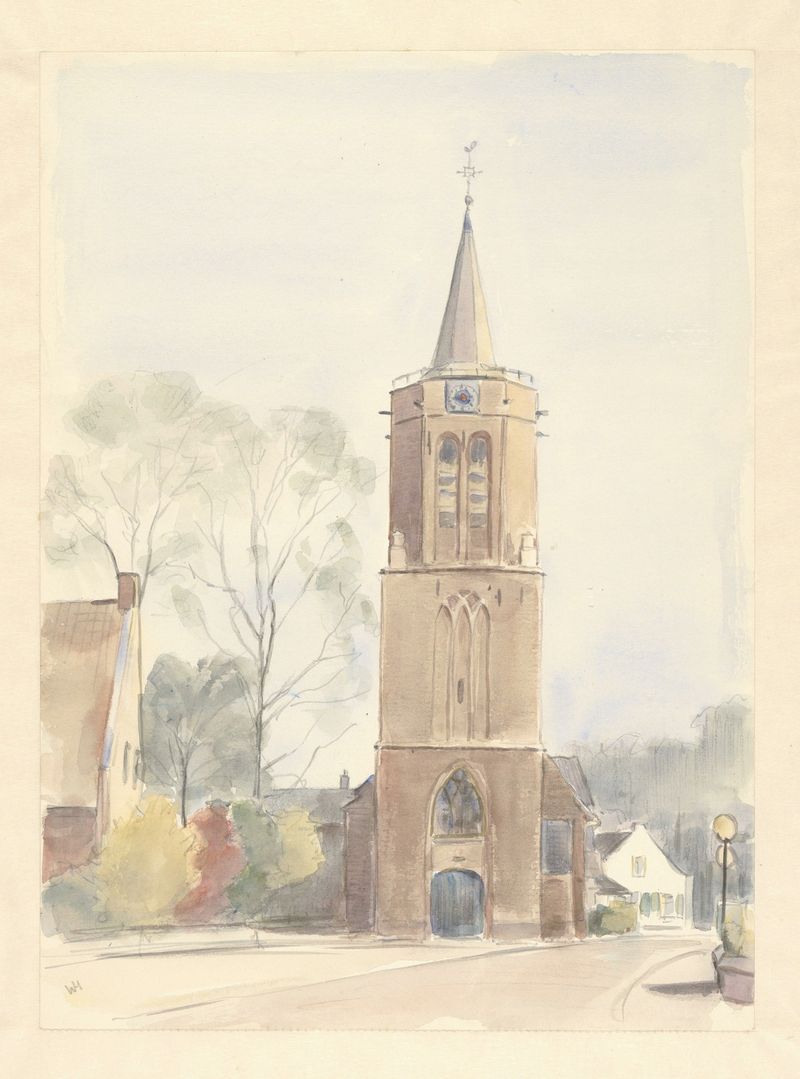 Architecture of Johanneskerk te Laren by Wim Hagemans, impressionism