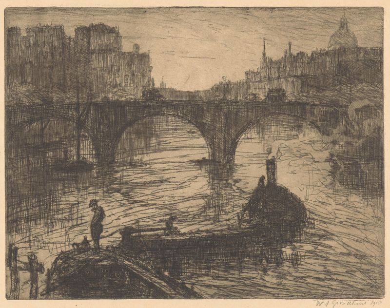 Brug over de Theems in Londen de Willem Adrianus Grondhout, impressionismo