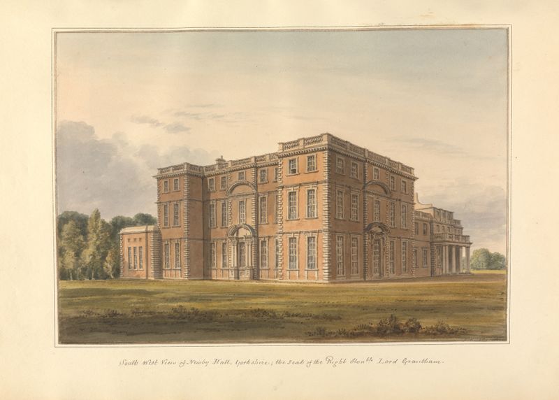 Paisagem de Newby Hall, Yorkshire por John Buckler, pintura a óleo
