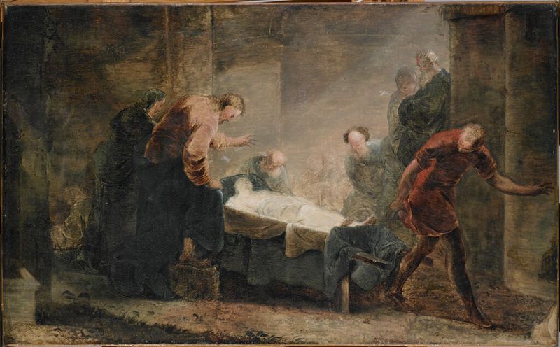 Jesús resucita al hijo de la viuda de Naín, óleo sobre lienzo de Johann Zick