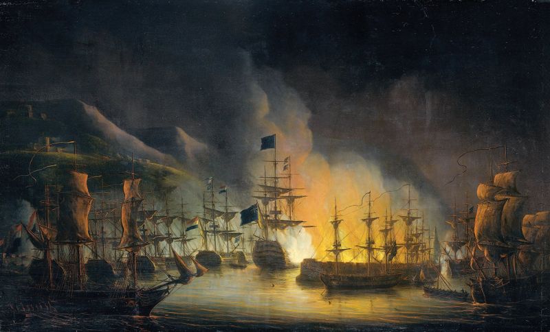 The Bombardment of Algiers, oil on canvas by Martinus Schouman