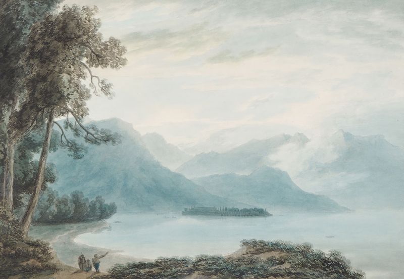 Landscape of Isola Bella, Lago Maggiore by John Robert Cozens, oil painting