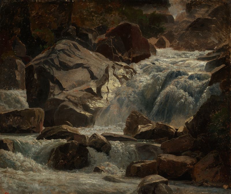 Paisaje con un arroyo de montaña de Johann Wilhelm Schirmer