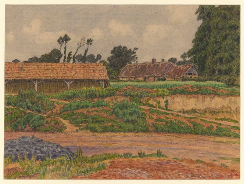 Paisaje que representa la decadencia con tonos vibrantes, pintura al óleo de Henri Rivière
