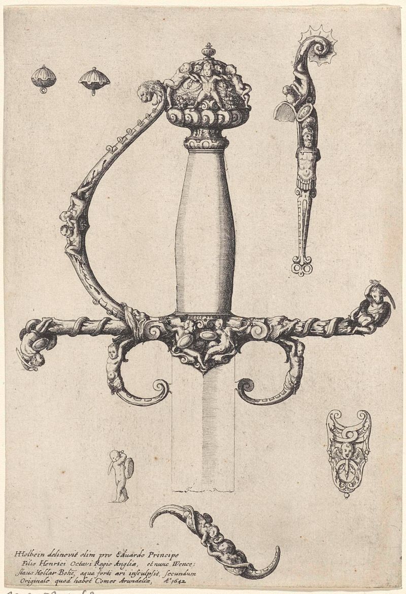 Ornamental design for a sword hilt, etching by Wenceslaus Hollar