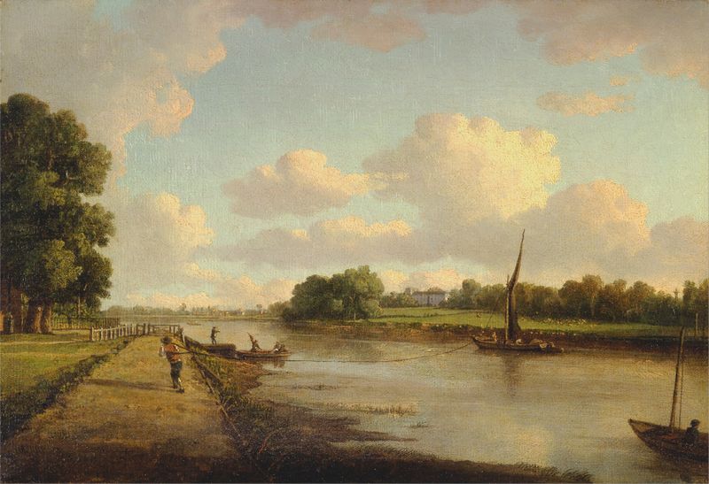 Landscape of the River Thames at Richmond, oil on canvas by William Marlow