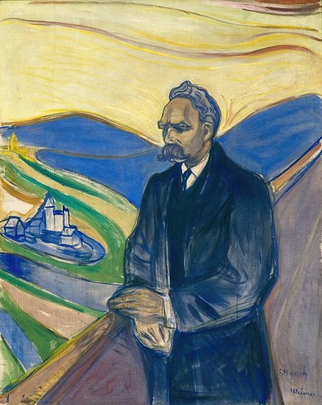 Retrato de Friedrich Nietzsche por Edvard Munch, óleo sobre tela