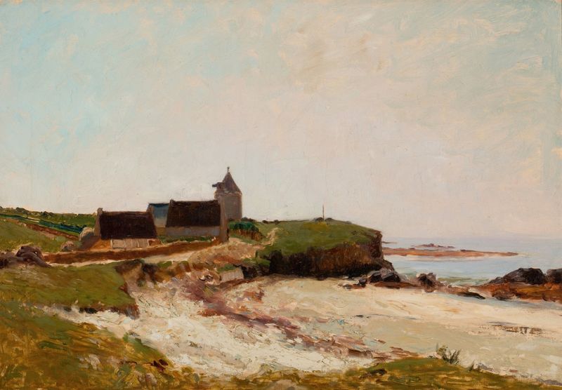 El Antiguo Molino junto al Mar en Concarneau, Bretaña, óleo sobre lienzo de Henry Orne Ryder