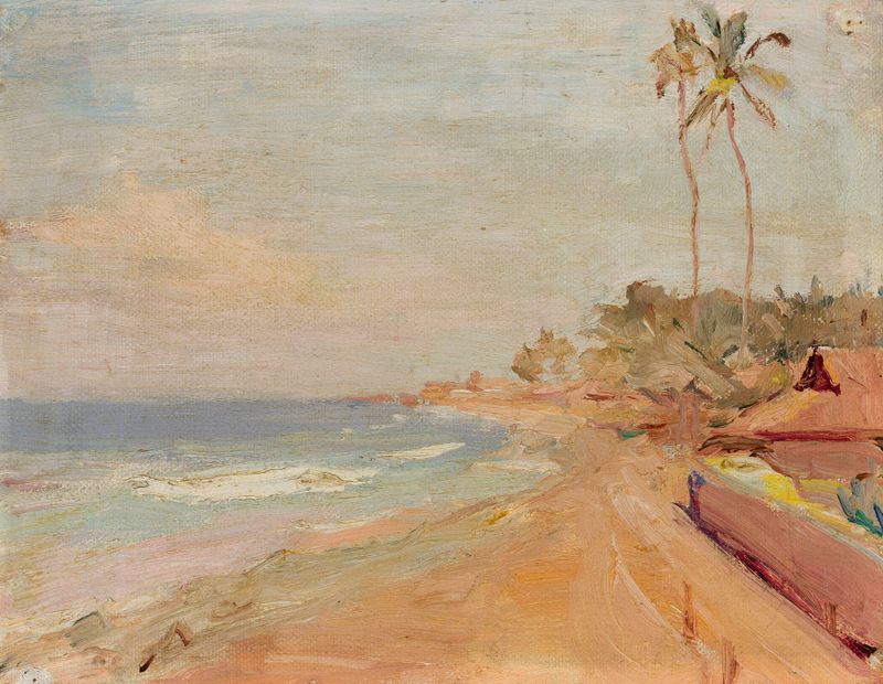 Ceylon – Colombo de Jan Ciągliński, óleo sobre tela retratando folhagem tropical exuberante e luz solar.
