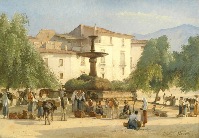 Paisaje de Sulmona, Abruzzo, Italia por Edvard Petersen, pintura al óleo