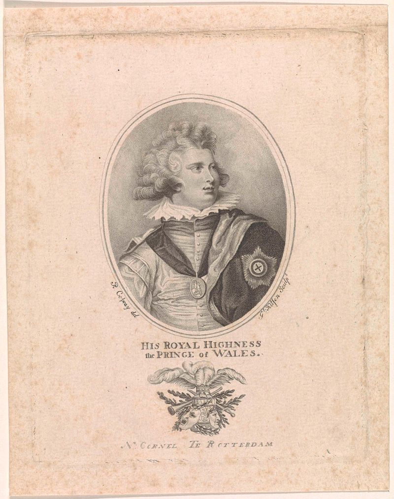 Gravura de George IV em traje real por Govert Kitsen