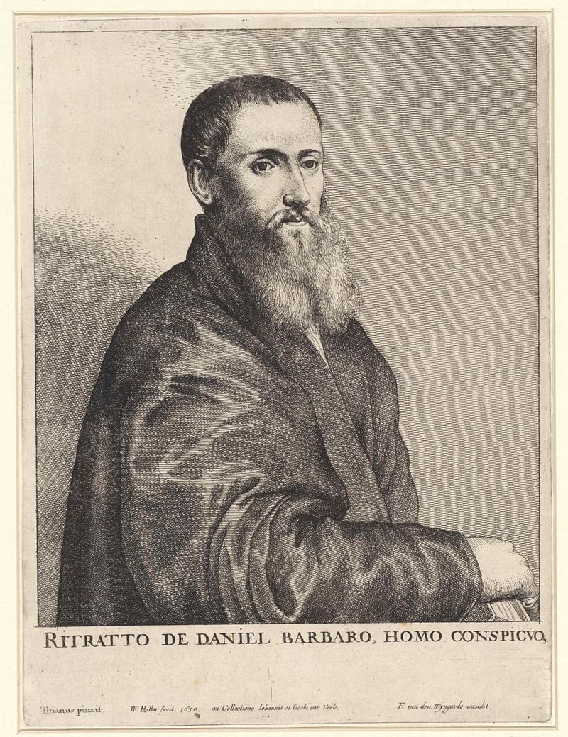 Retrato de Daniel Barbaro, gravura de Wenceslaus Hollar