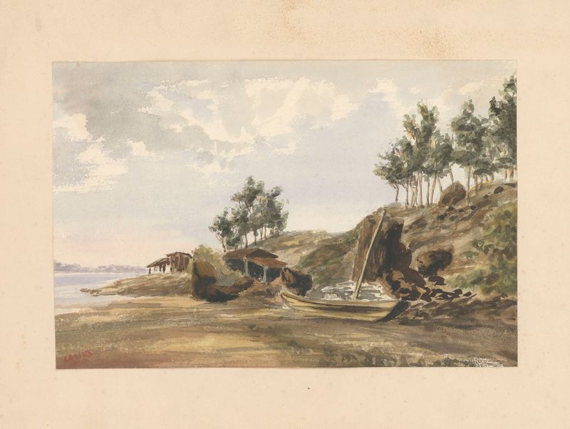 Acuarela de Auguste Mouillesaux de Bernières que representa reflexiones y colores abstractos.
