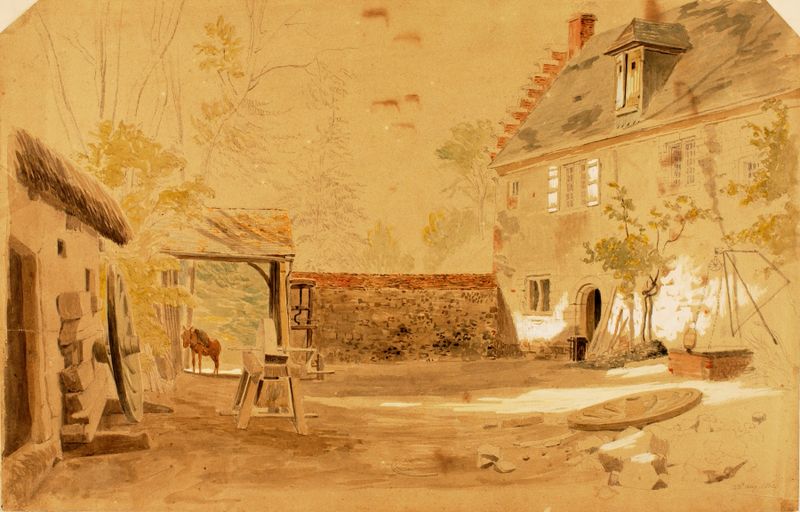Ancient Abbey of St. Valery, France by Miner Kilbourne Kellogg, oil painting