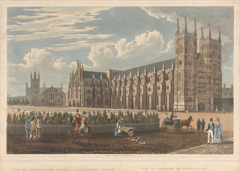View of Westminster Abbey and St. Margaret’s Church by Robert Havell Jr., medium unknown