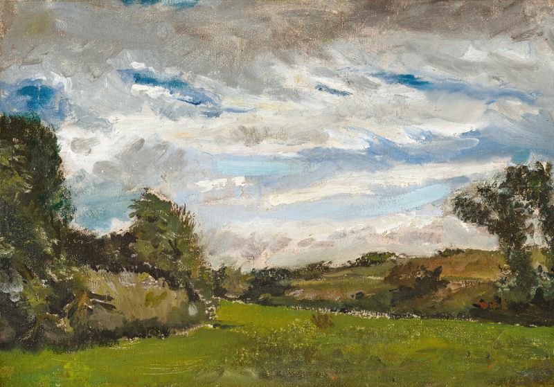 Paisaje de dunas bajo un cielo azul, óleo sobre lienzo de Vincent van Gogh