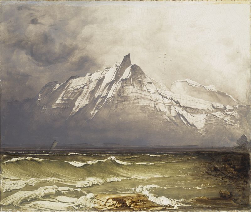 Marine landscape of northern sea by Peder Balke, oil painting