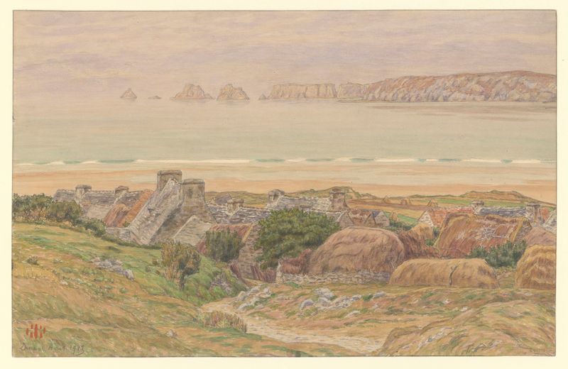Luminous landscape of Dinan village by Henri Rivière, oil painting