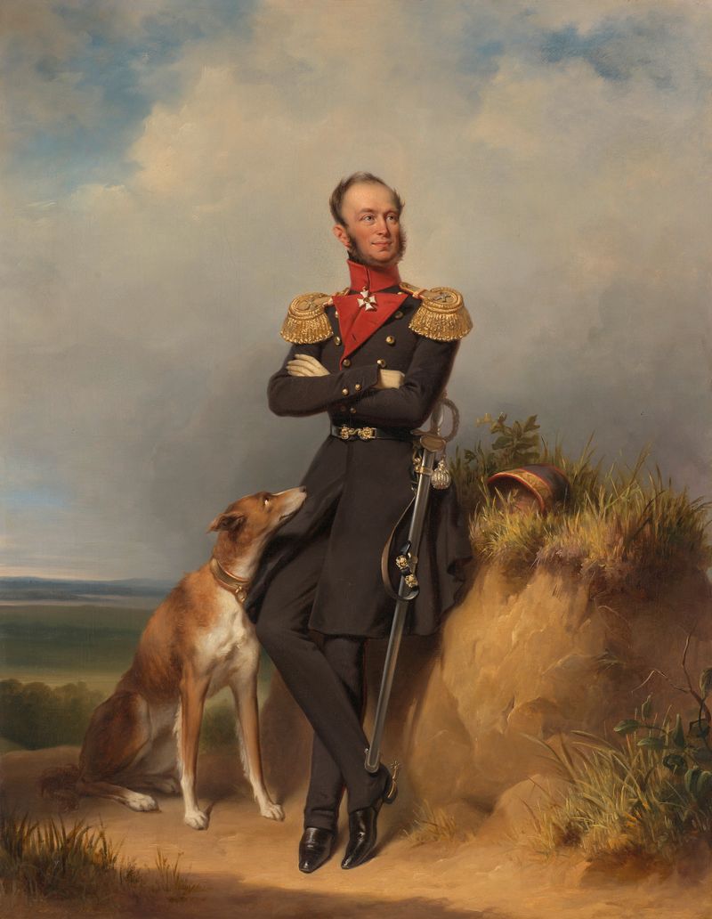 Retrato de Guillermo II en uniforme militar, pintura al óleo de Jan Adam Kruseman